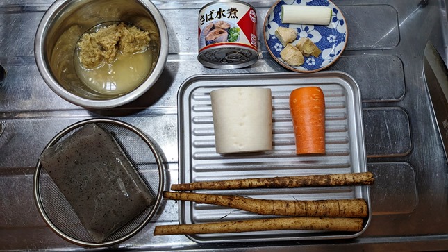 mackerel-miso-soup-material