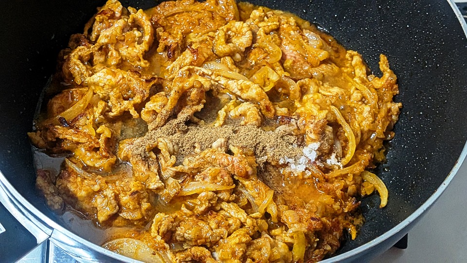追い玉ねぎ豚こまスパイスカレー